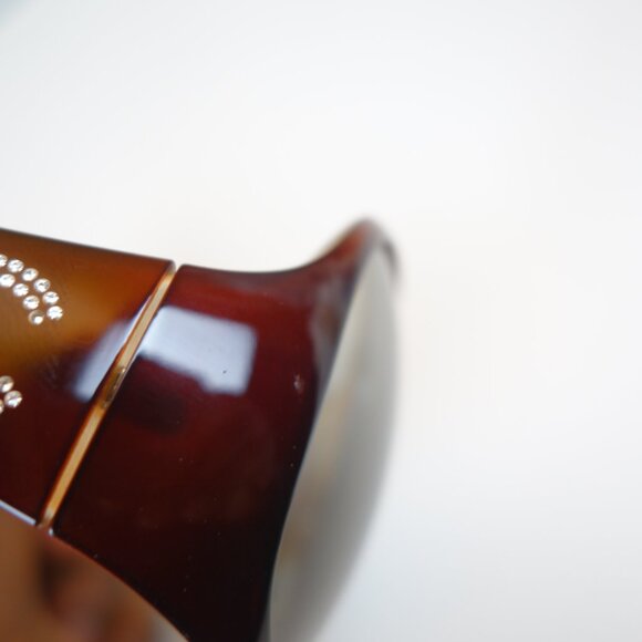 Chanel Oversized Round Rim 6013 B Sunglasses w/ Double Row Crystal CC Logo Arms - Picture 16 of 16